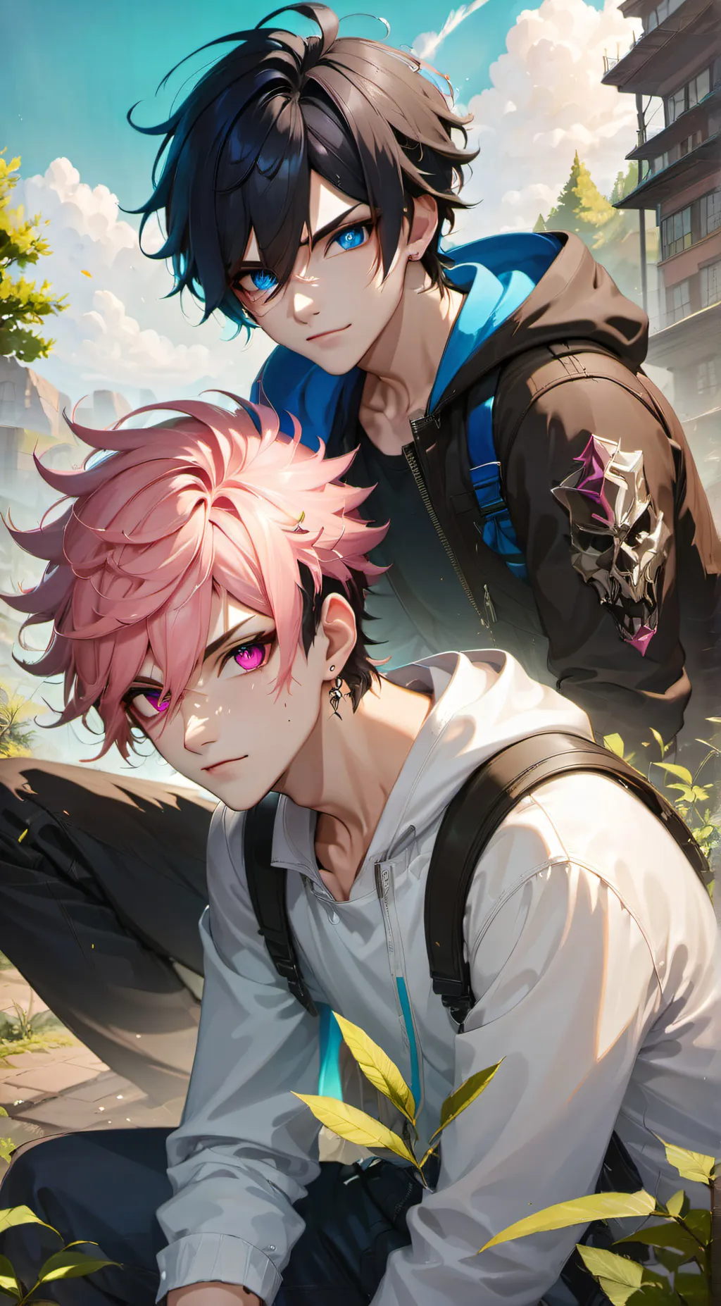 ai character:   Alex and Asher background