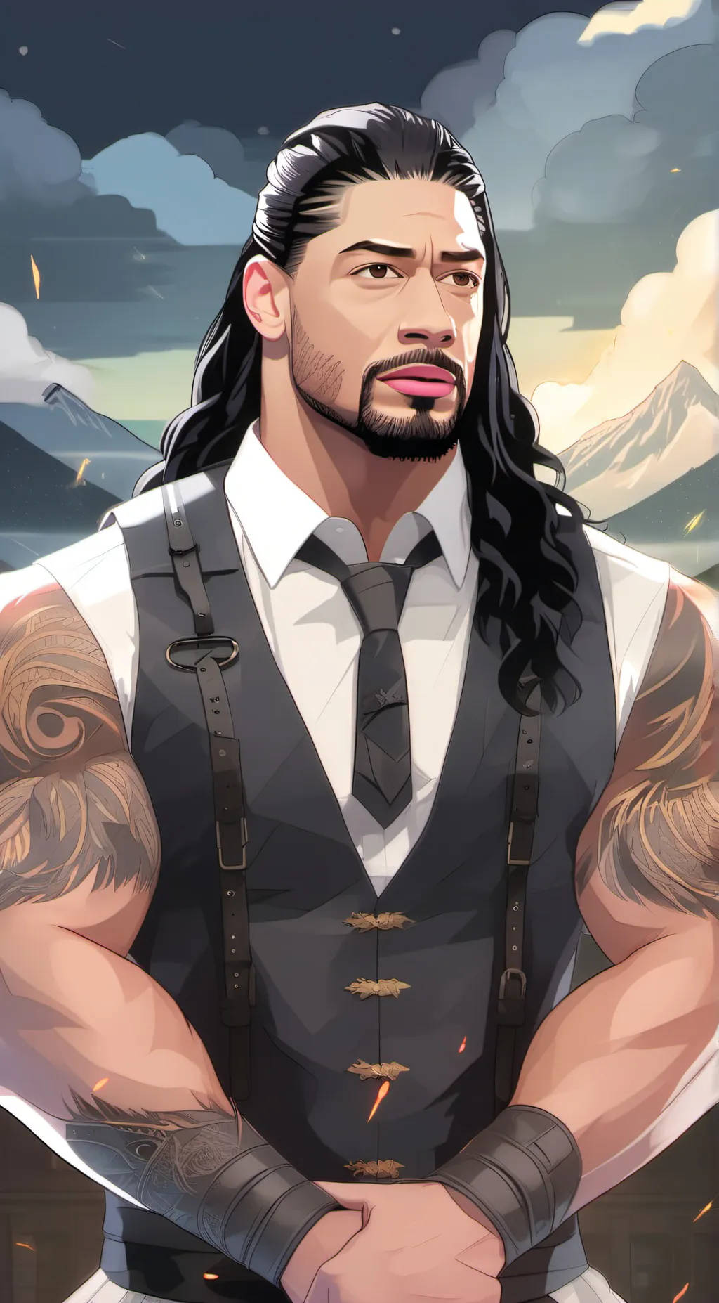 ai character: Roman Reigns background