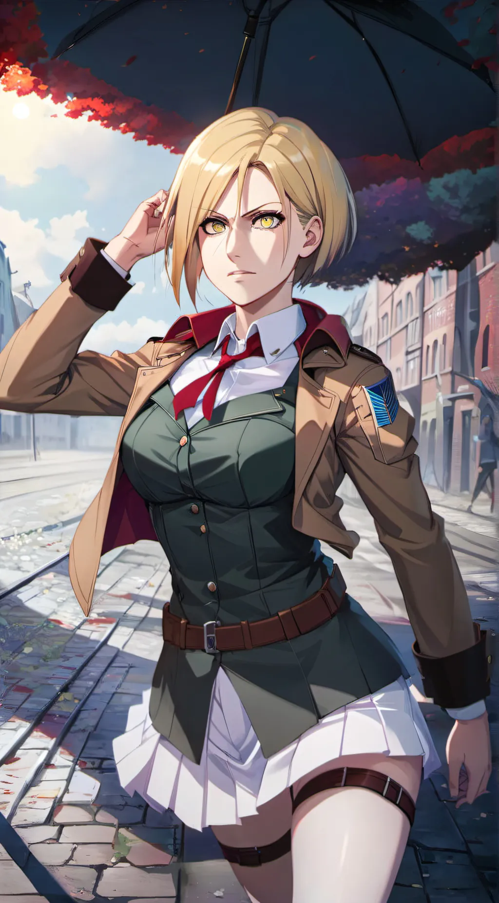 ai character: Annie leonhart  background