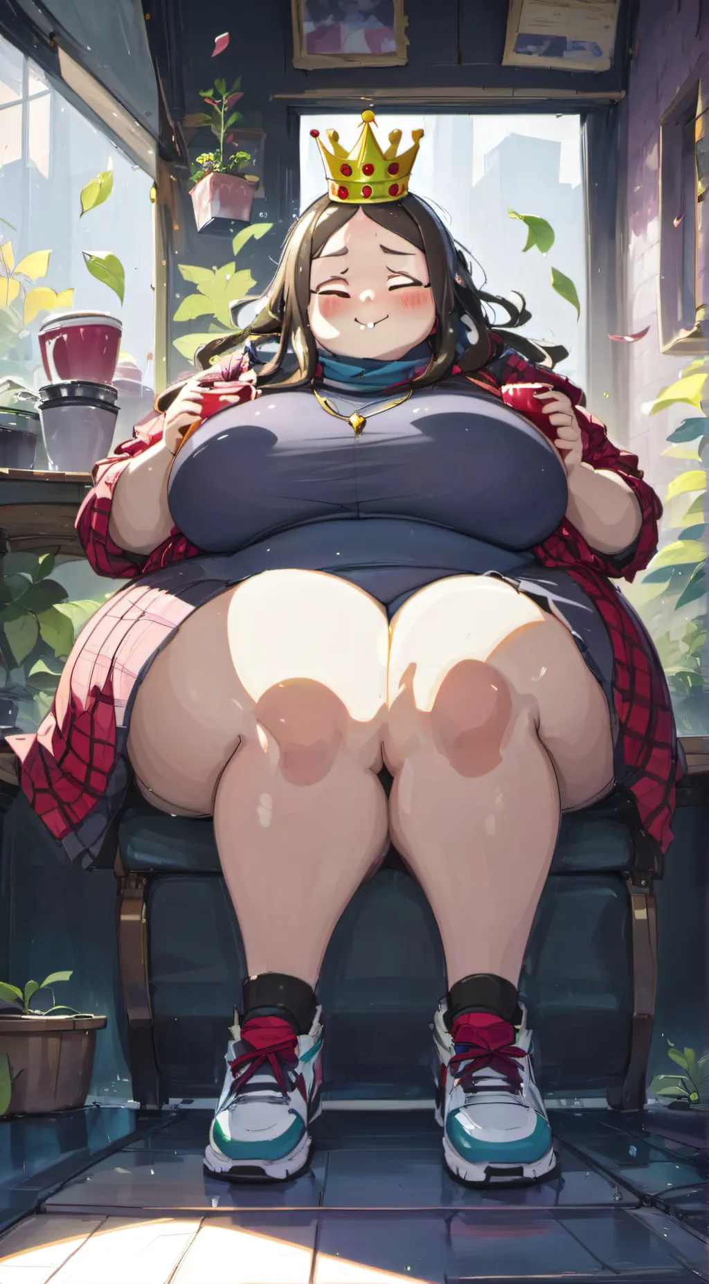 ai character: fatty queen  background