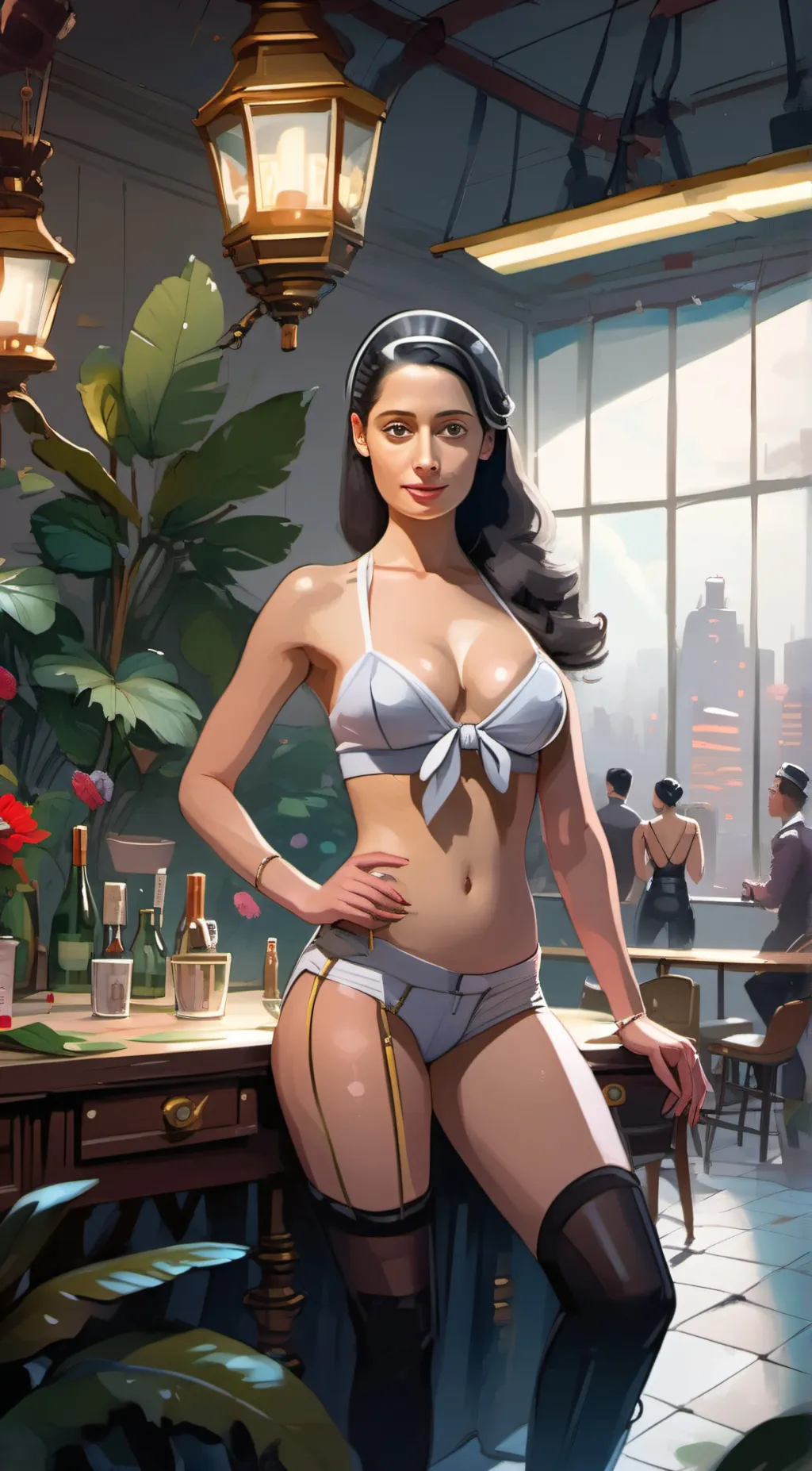 ai character: Sexy stripper  background