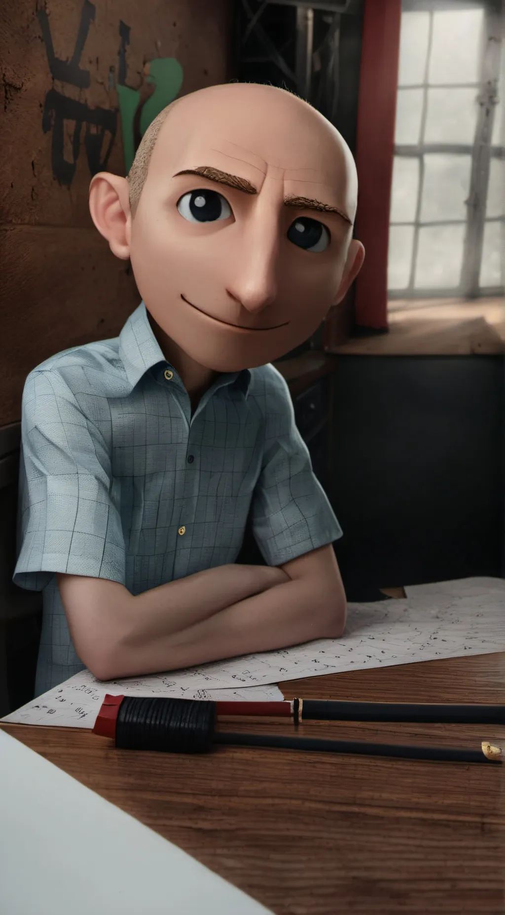 ai character: Baldi background