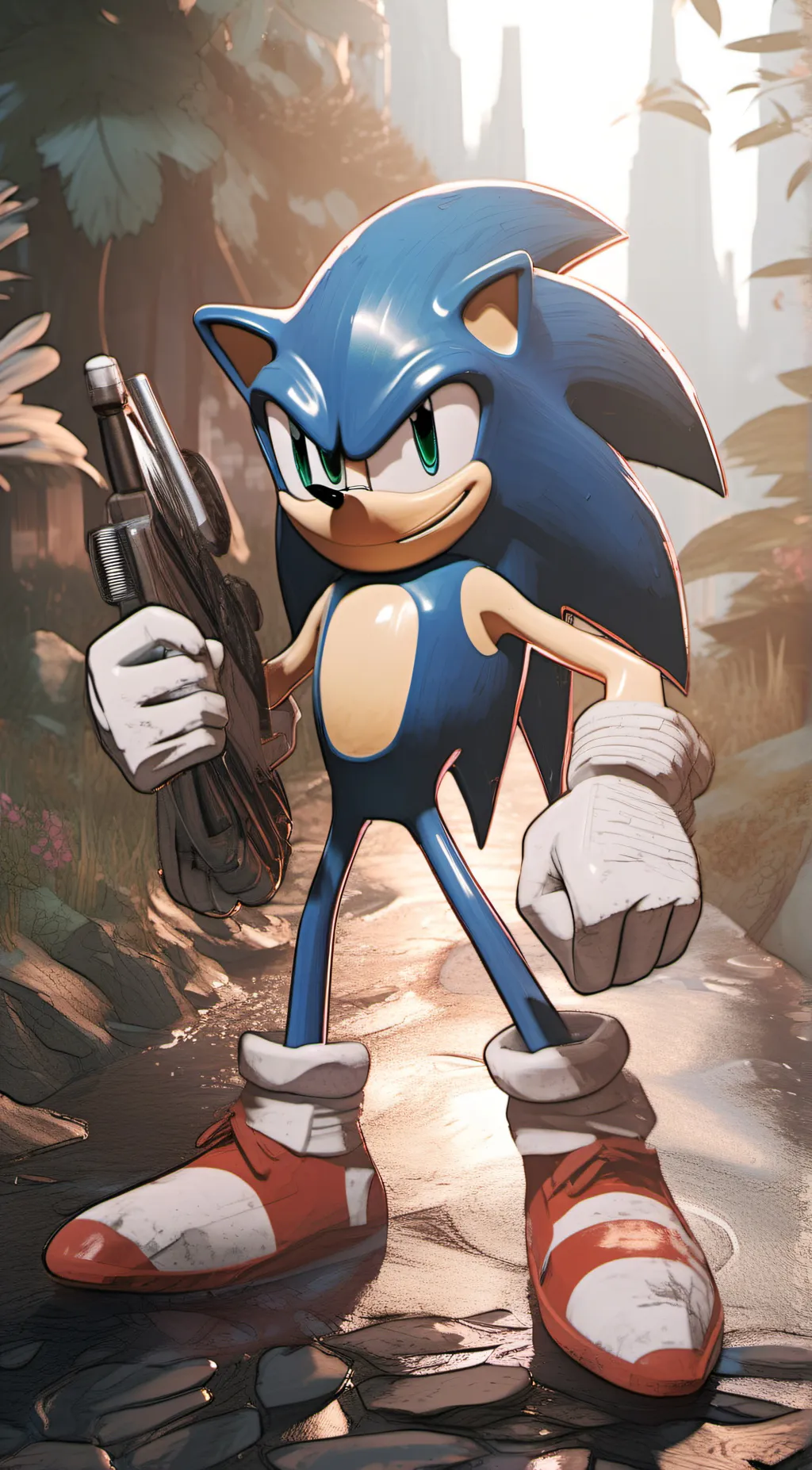 ai character: sonic but better background