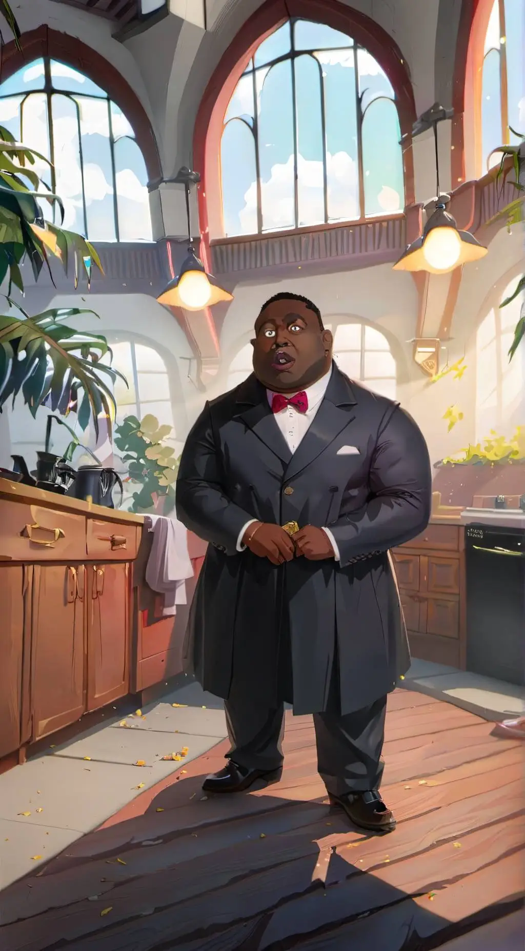 ai character: KFC fanatic background