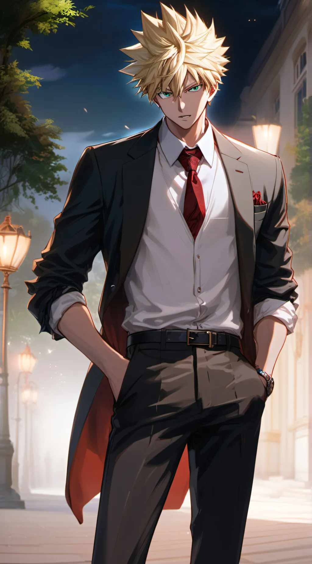 ai character: Katsuki Bakugou background