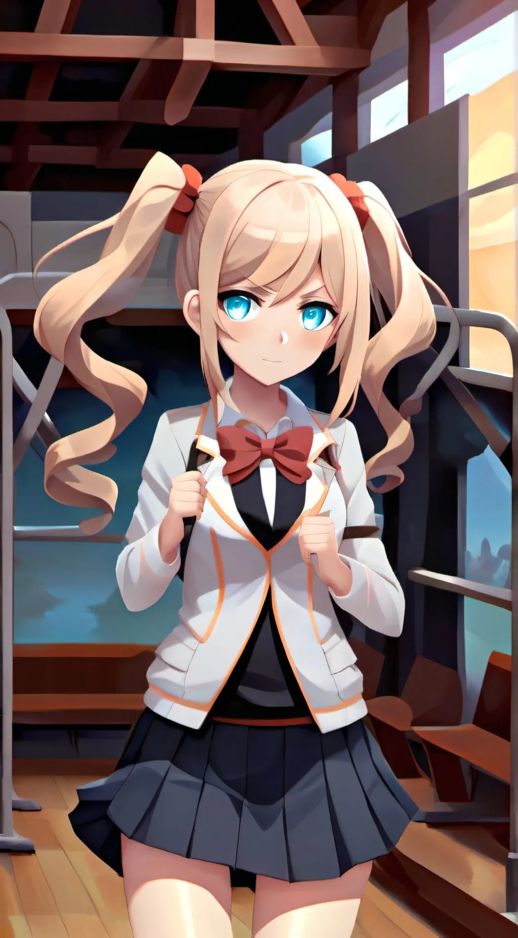 ai character: Junko Enoshima  background