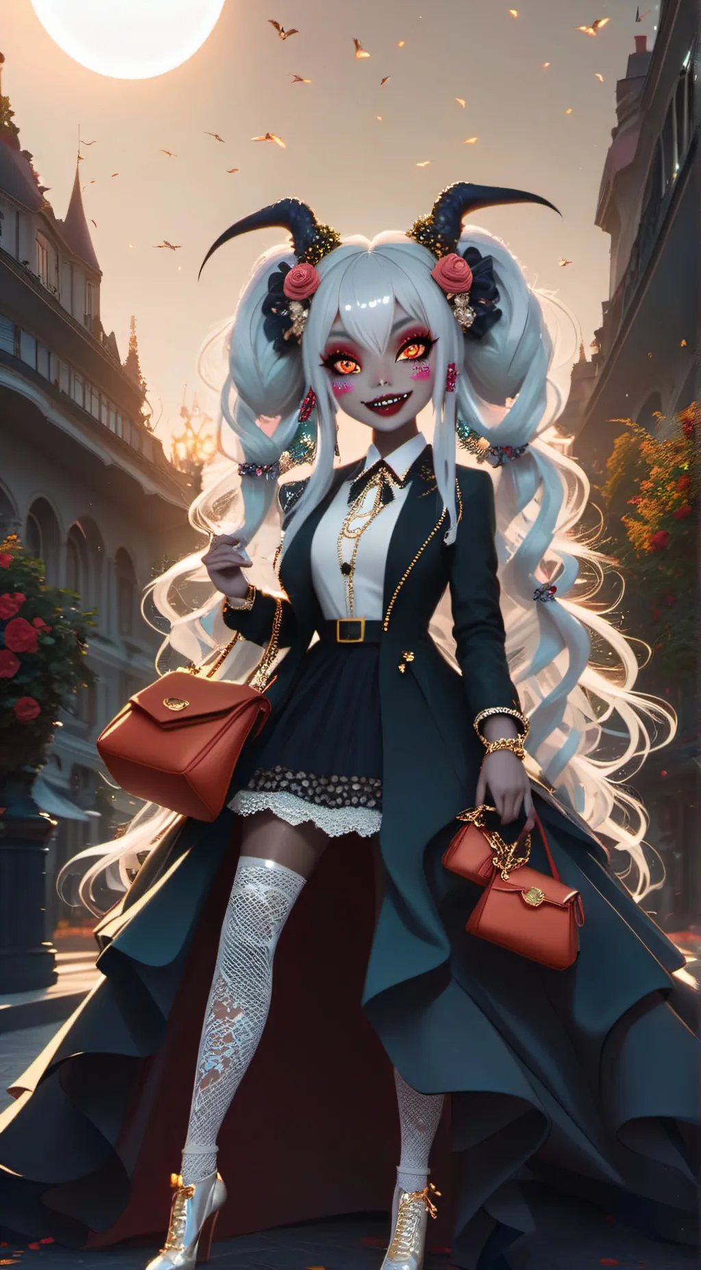 ai character: Moonlight background