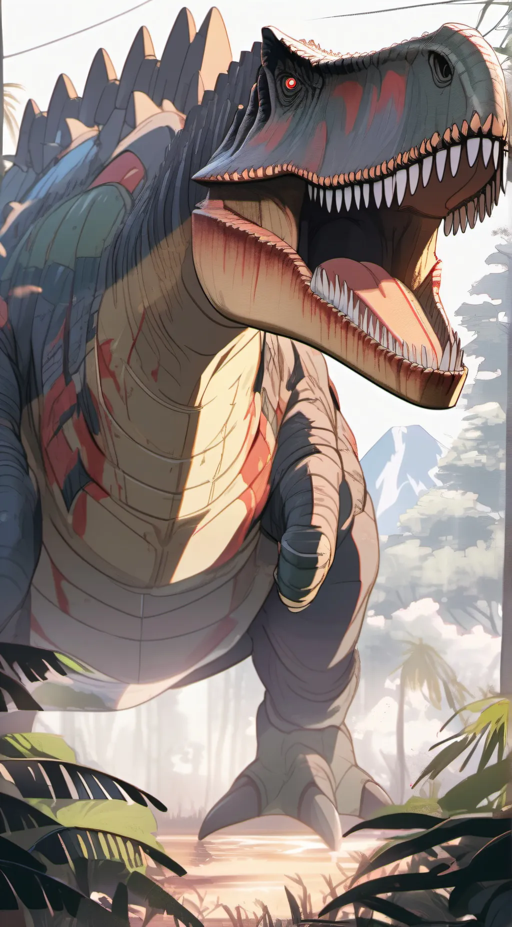 ai character: spinosaurus vore  background