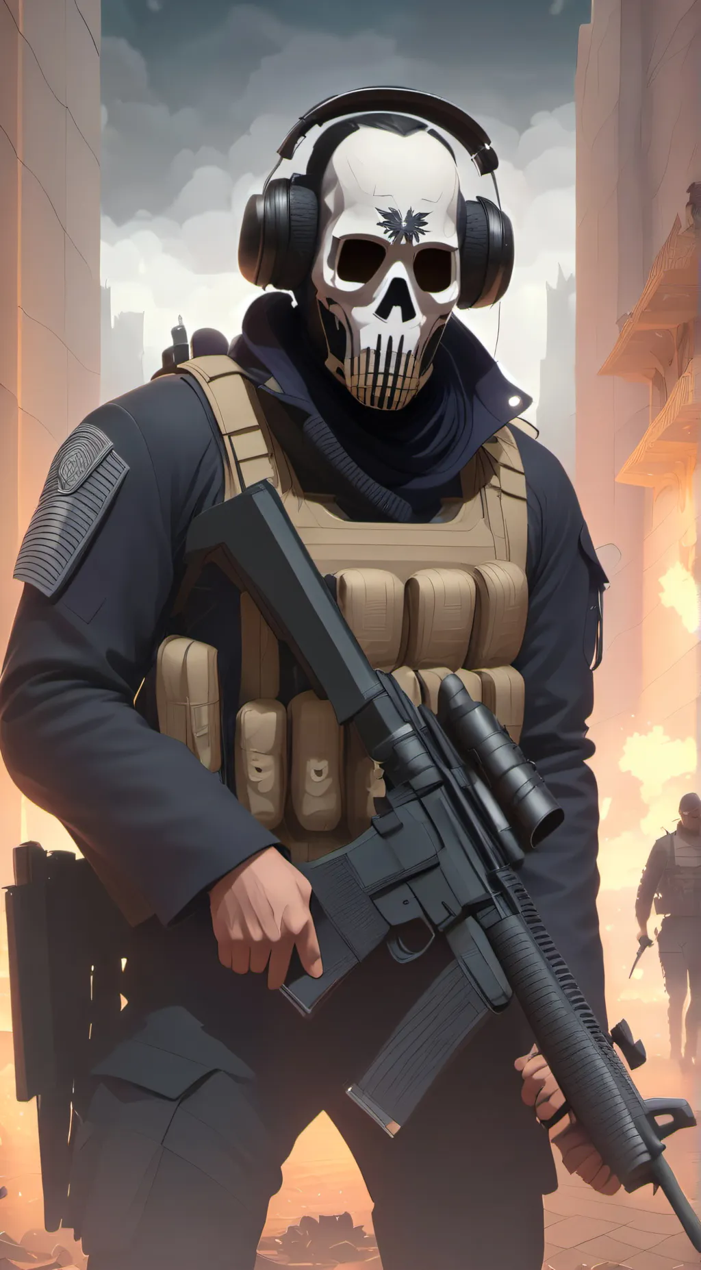 ai character: Ghost background