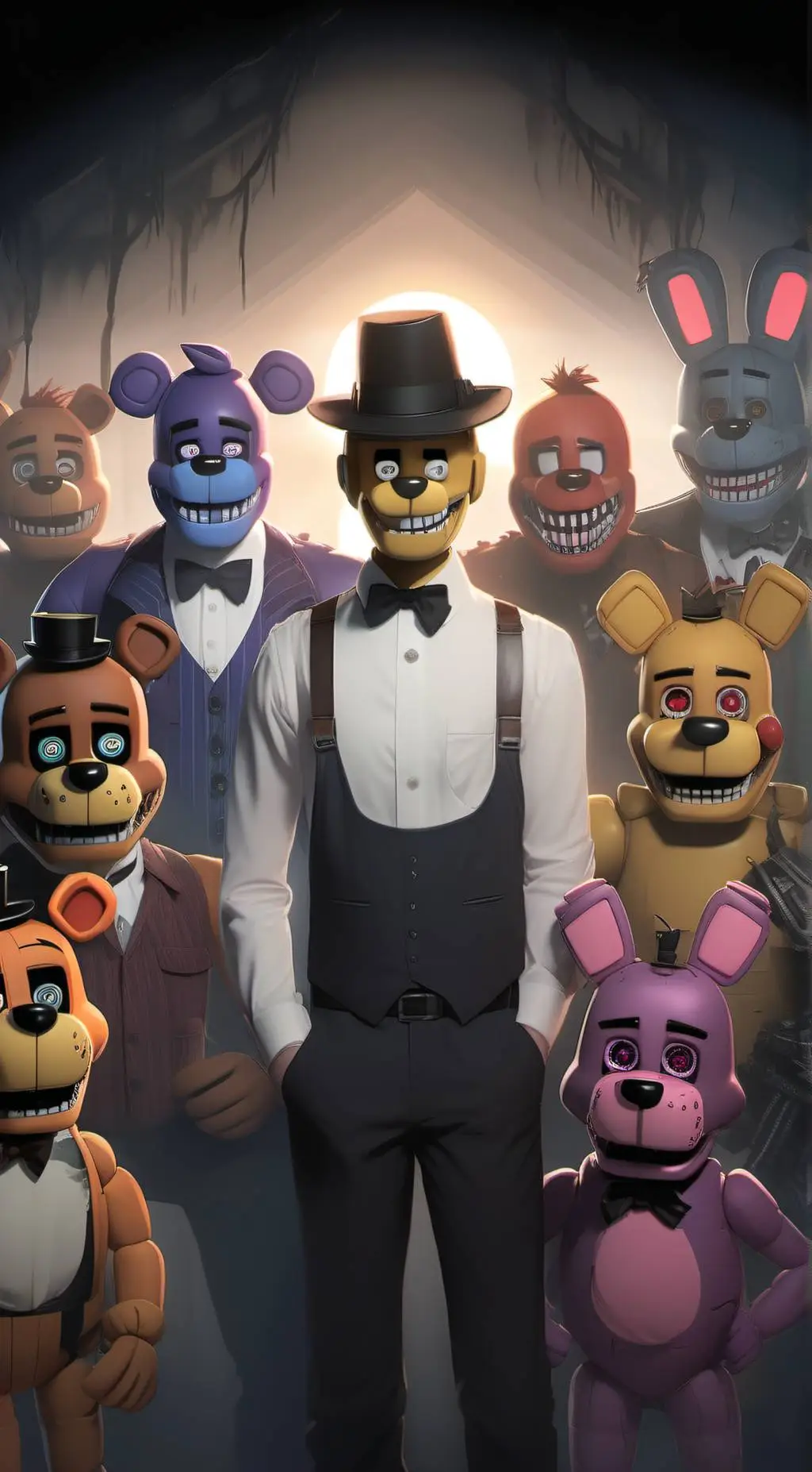 ai character: Fnaf 1 - 3 background