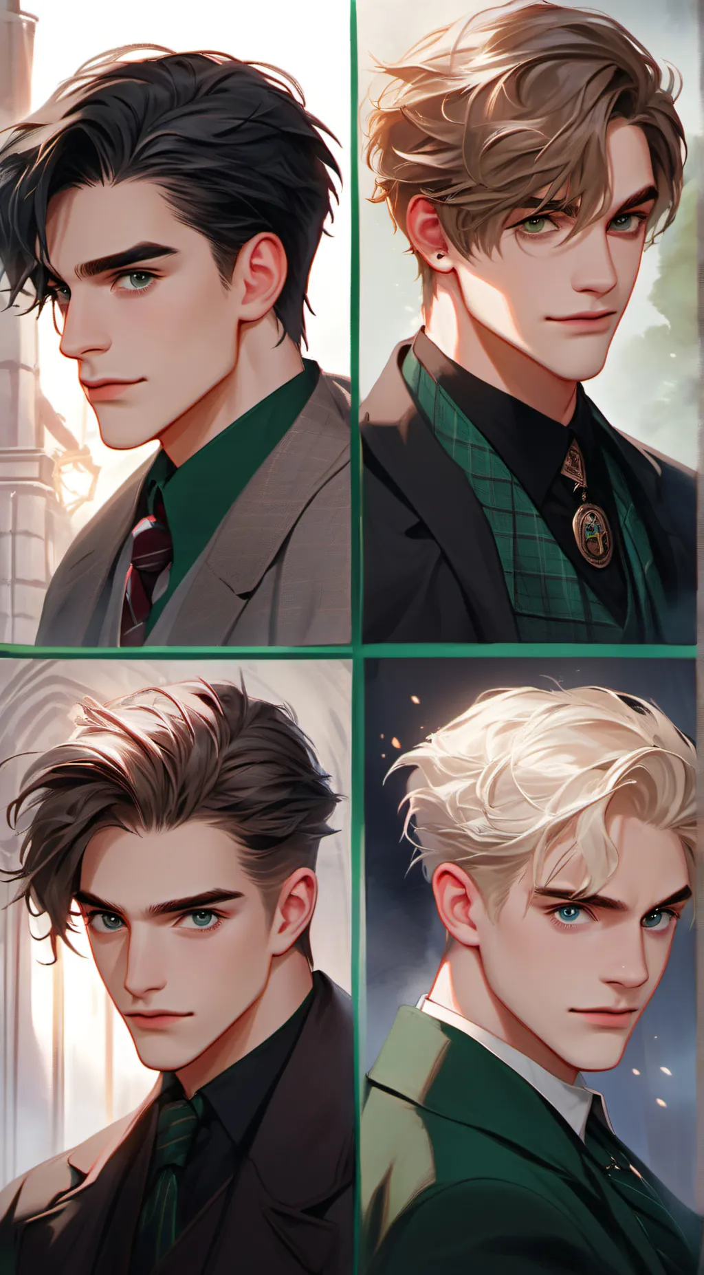 ai character: Slytherin boys 🐍 background