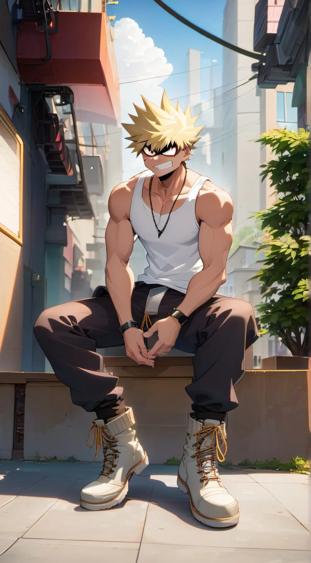 ai character: Bakugo  background