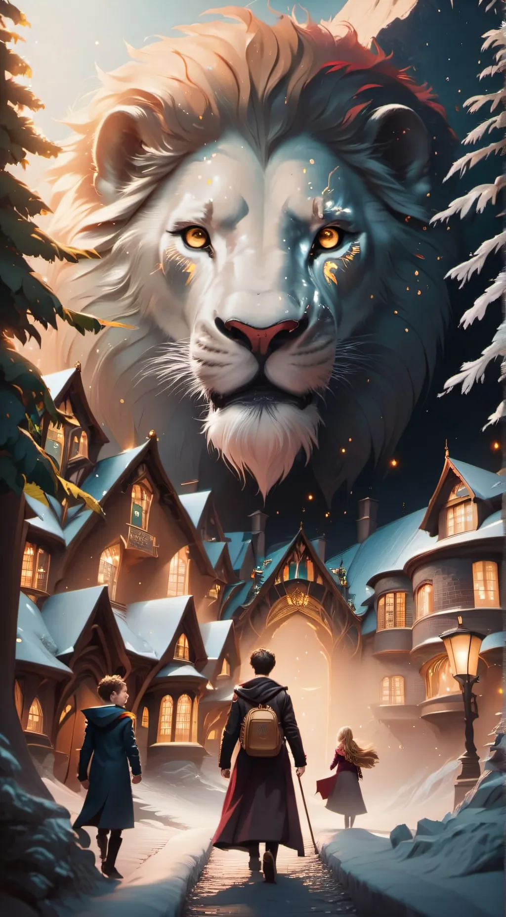 ai character: Hogwarts Narnia background