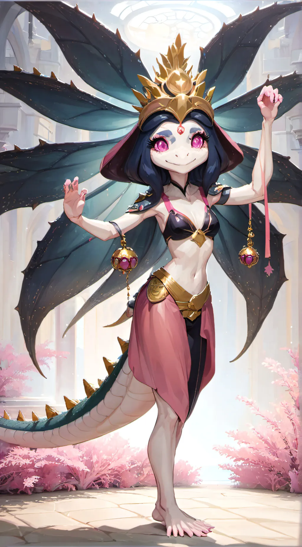 ai character: Amphibian Princess background