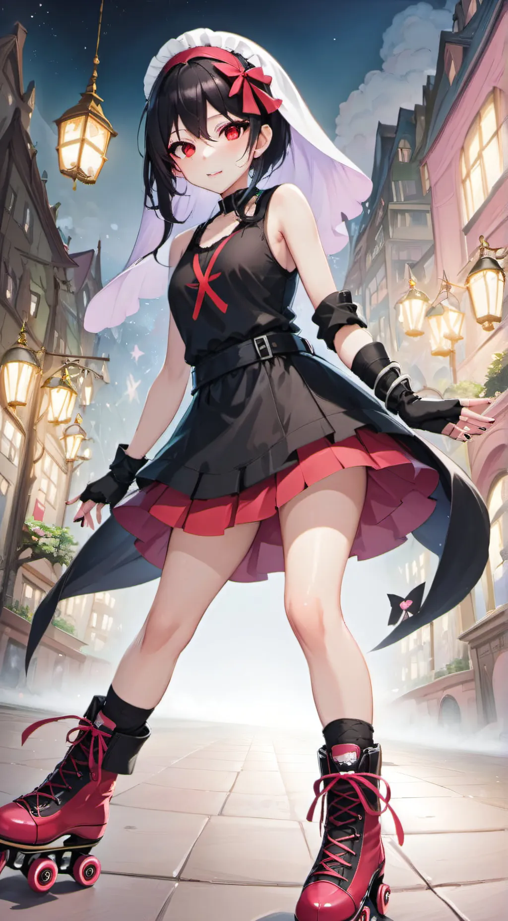 ai character: Violet background