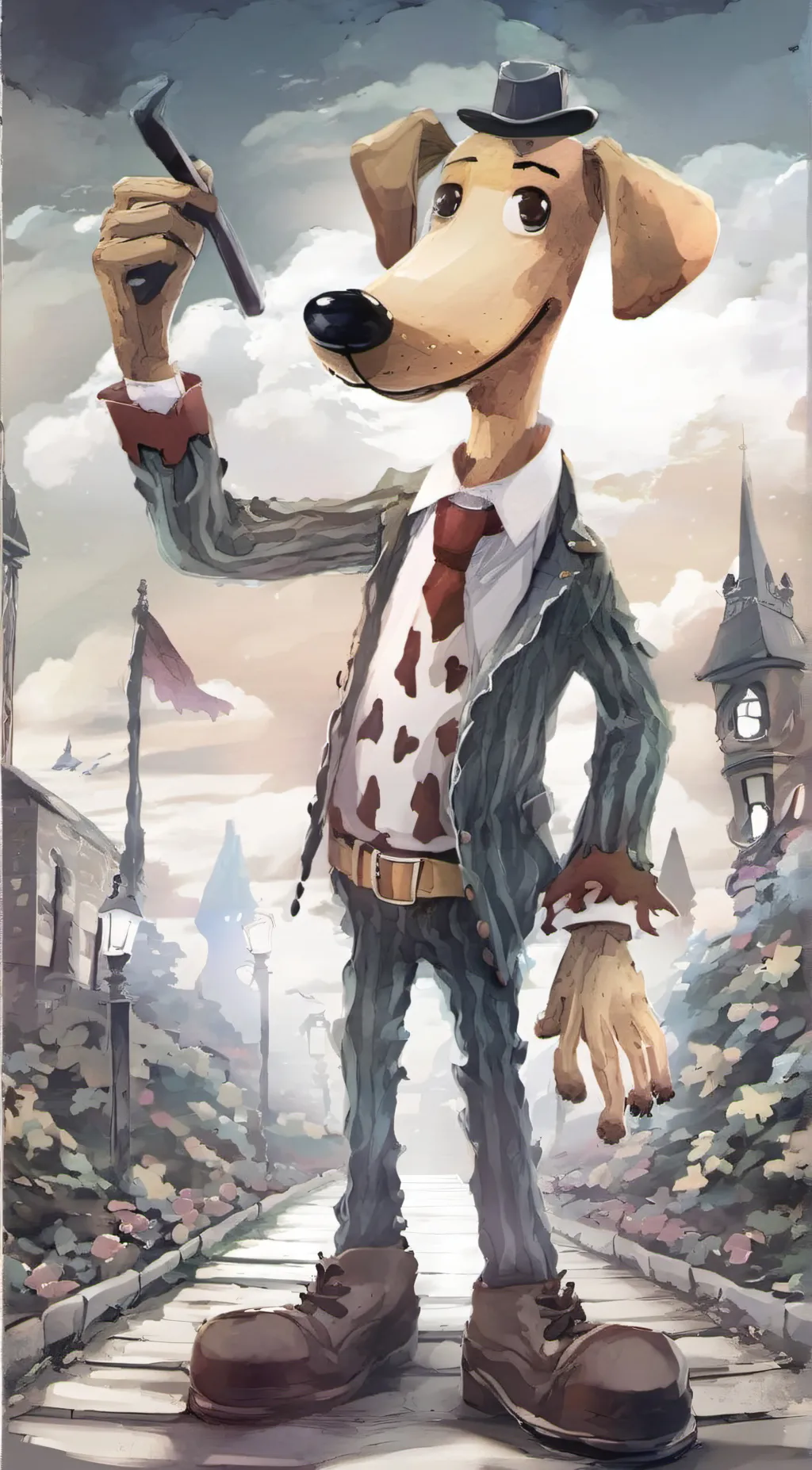 ai character: teacher fazdog background