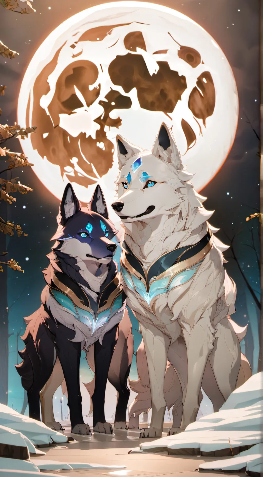 ai character: moon and Misty background