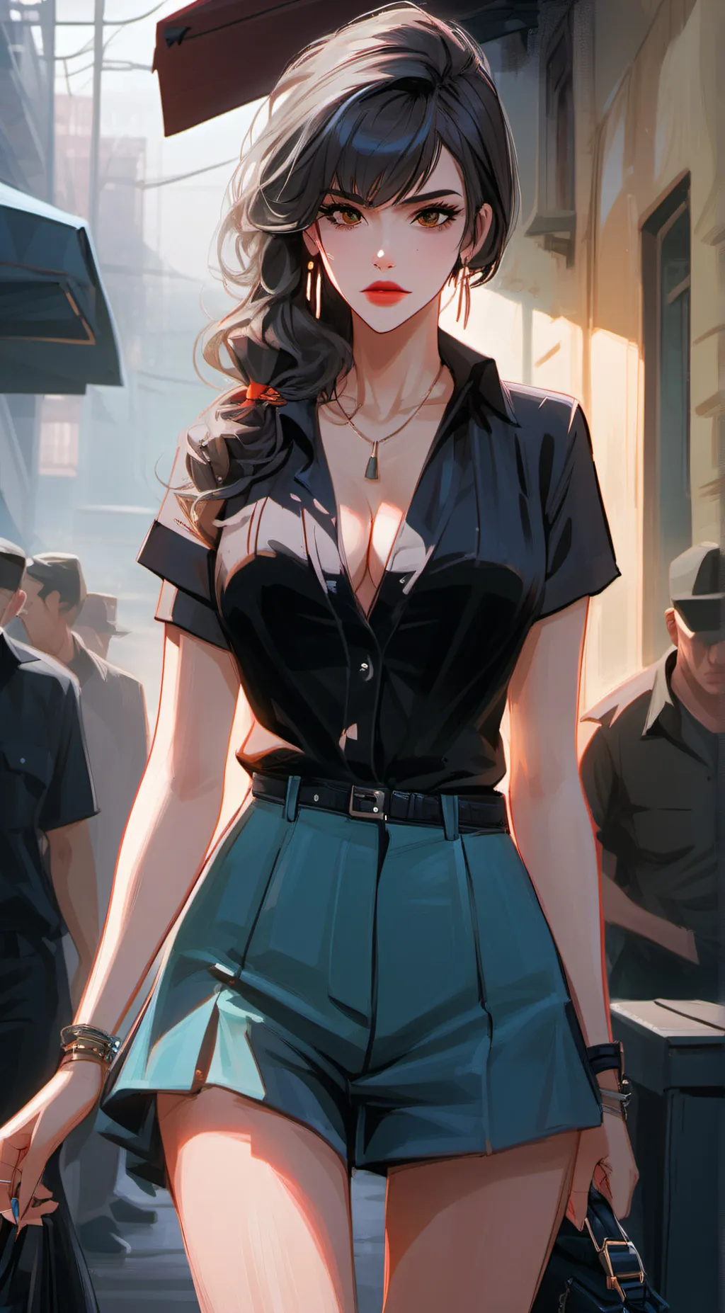 ai character: Amber background