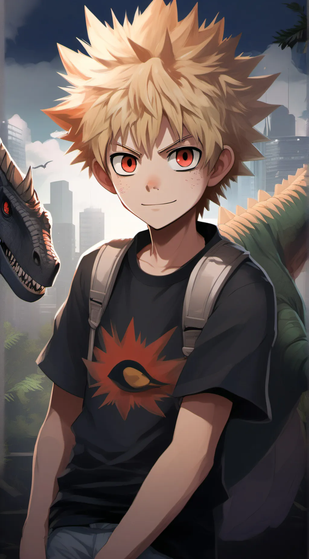 ai character: -Kid bakugo-  background
