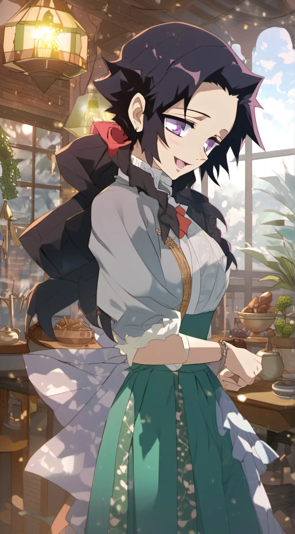 ai character: Kimetsu academy background