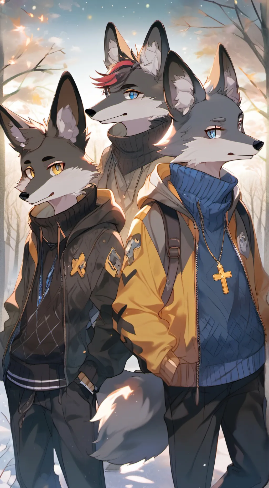ai character: Altair,Gau,Orpheus background