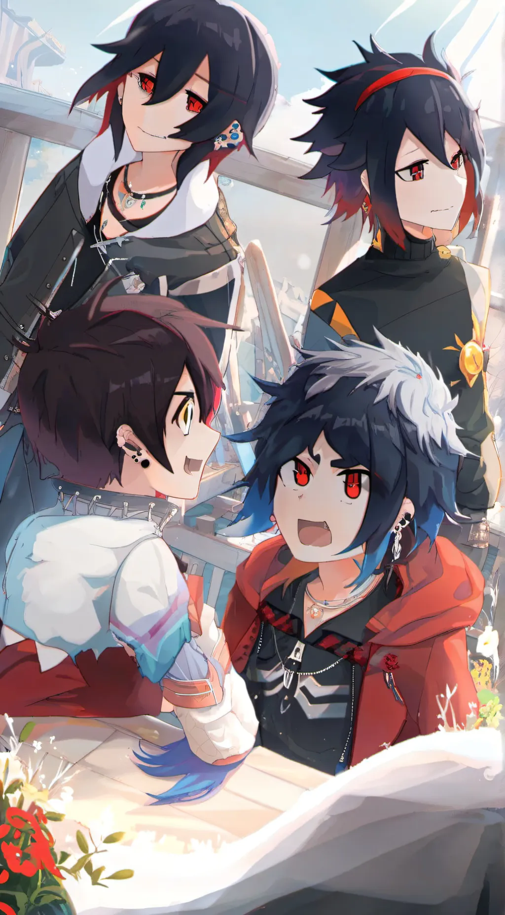 ai character: 4 Boys background