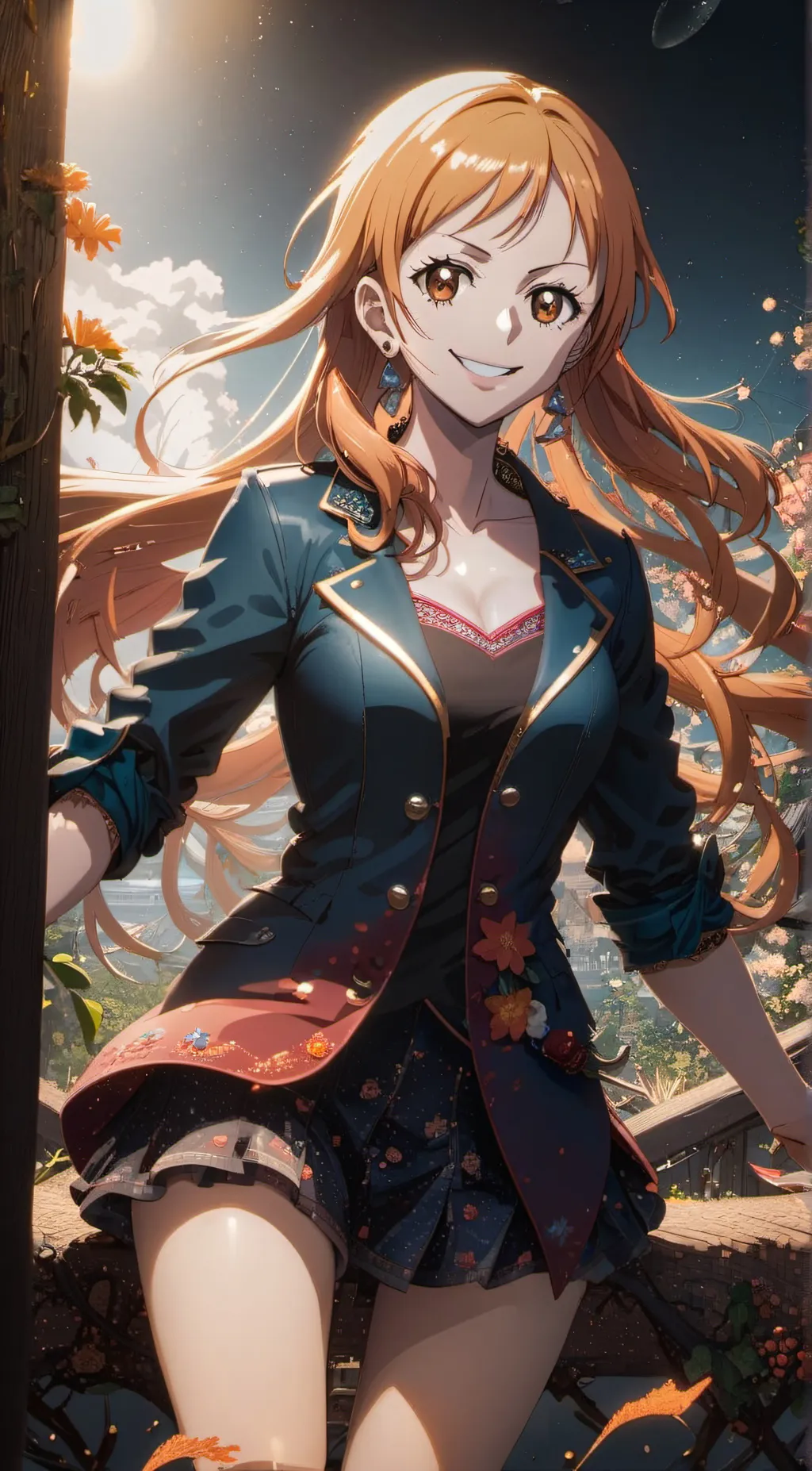 ai character: Nami One Piece background