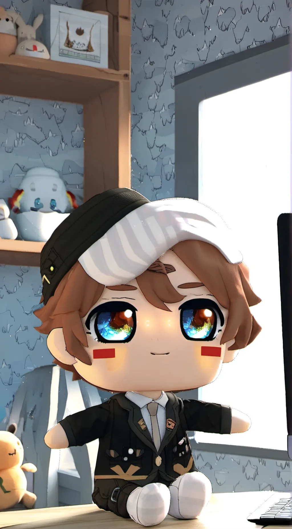 ai character: Glitch Plushie background