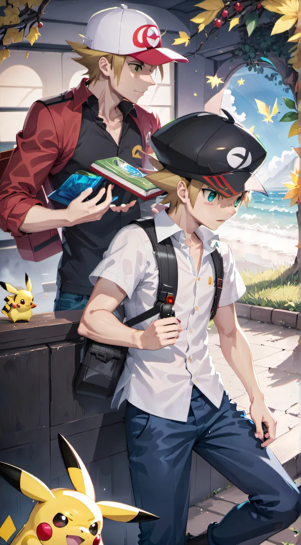 ai character: Red end pickachu  background