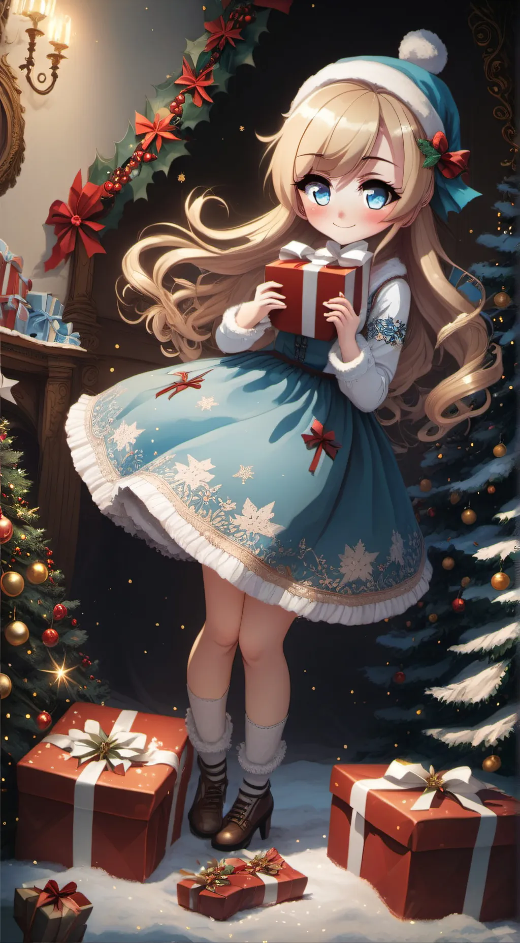 ai character: Snow background