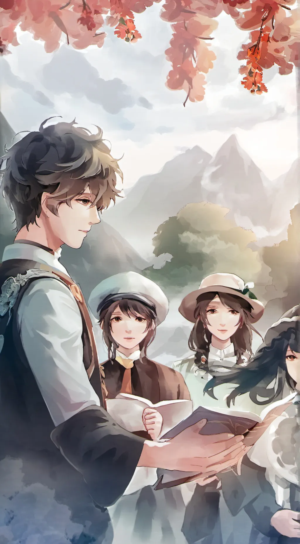 ai character: boys and girls  background