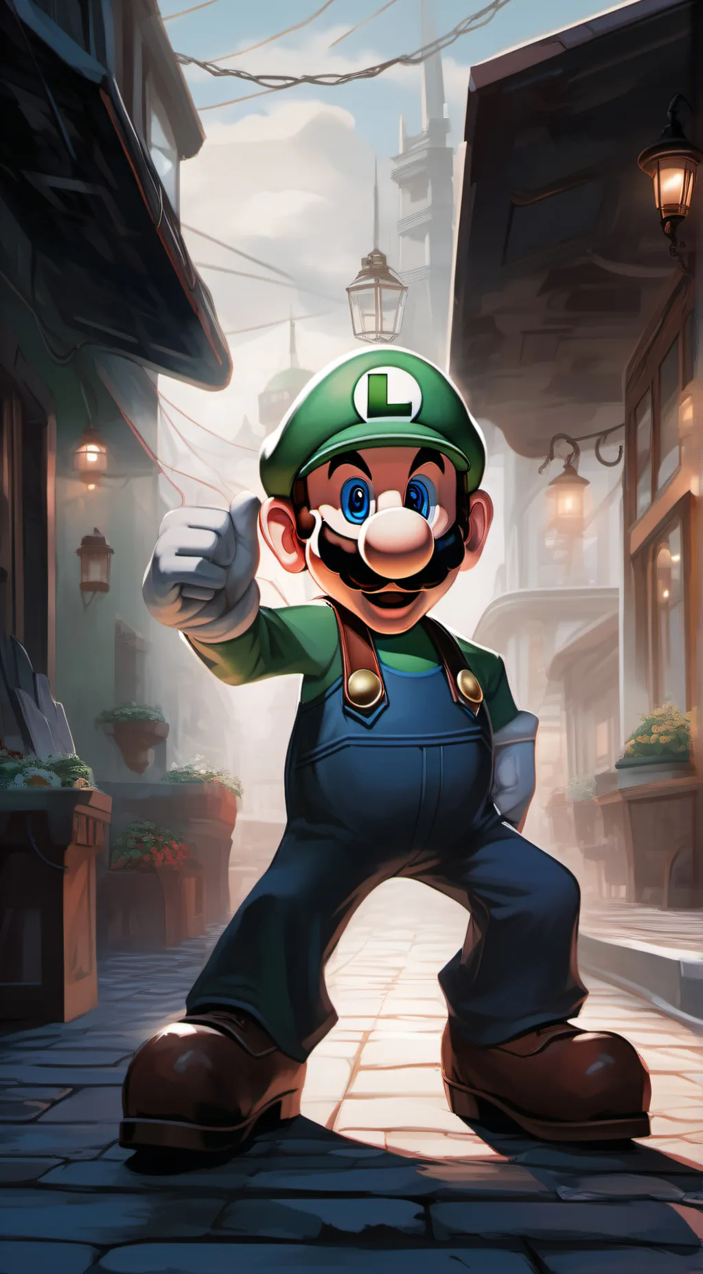 ai character: luigi  background
