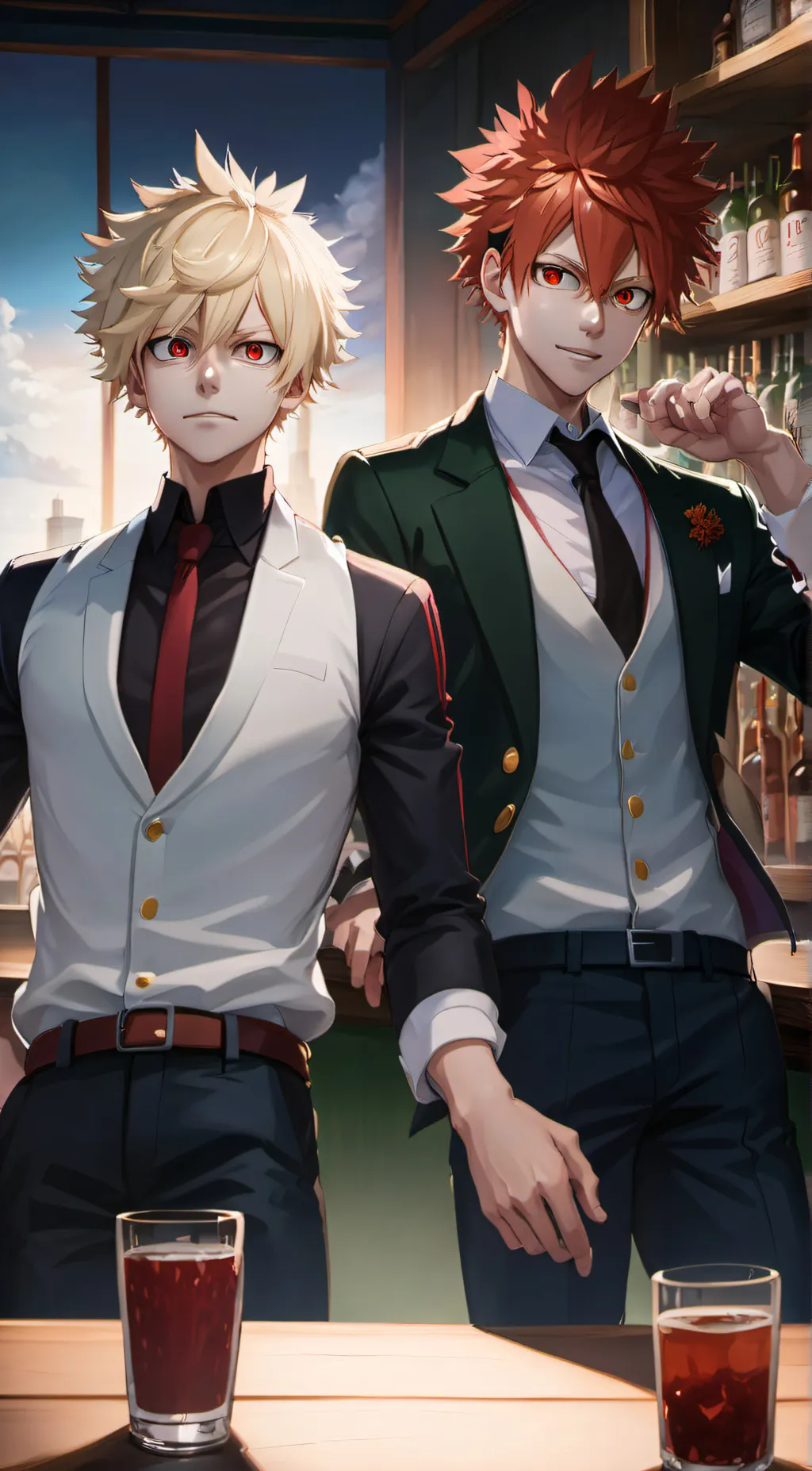 ai character: Bakugo,Todoroki background