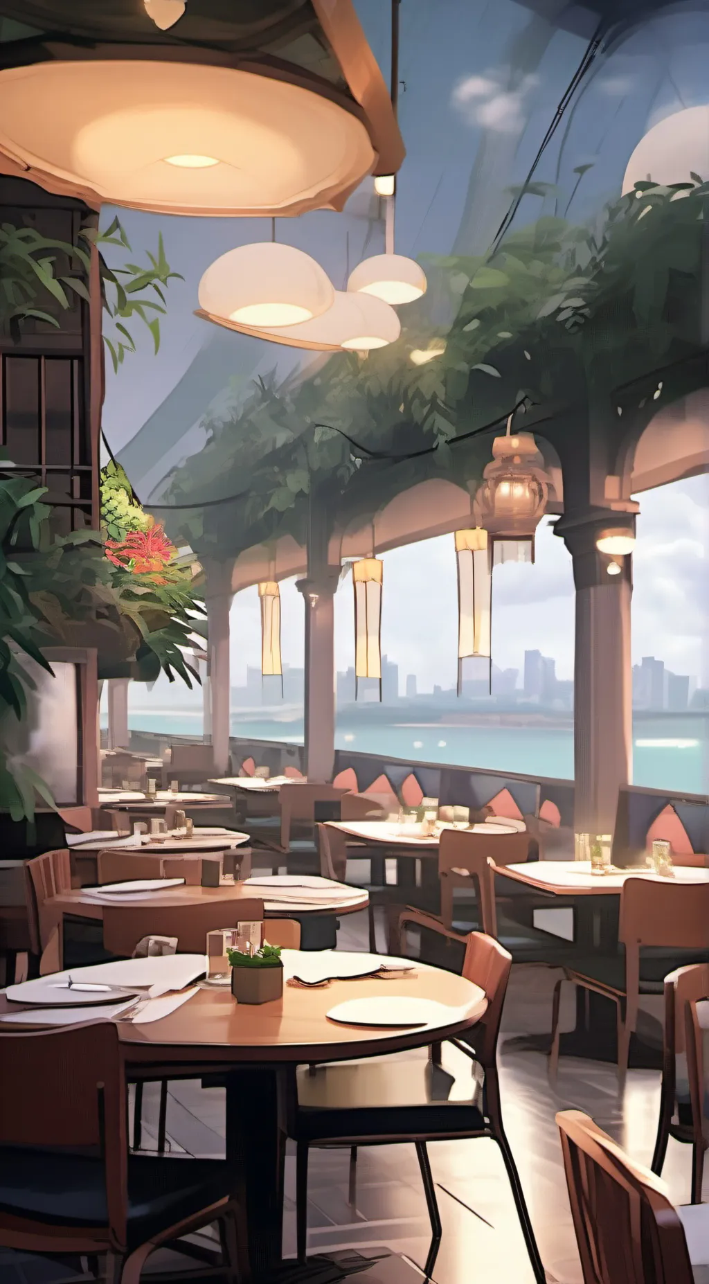 ai character: restraunt  background