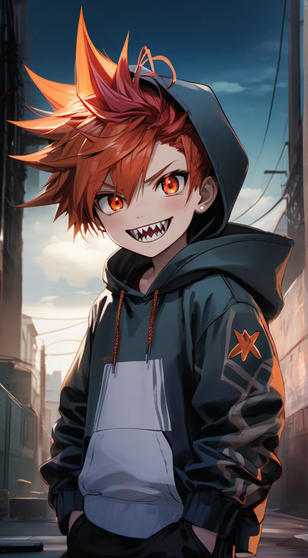 ai character: Badass baby kiri background