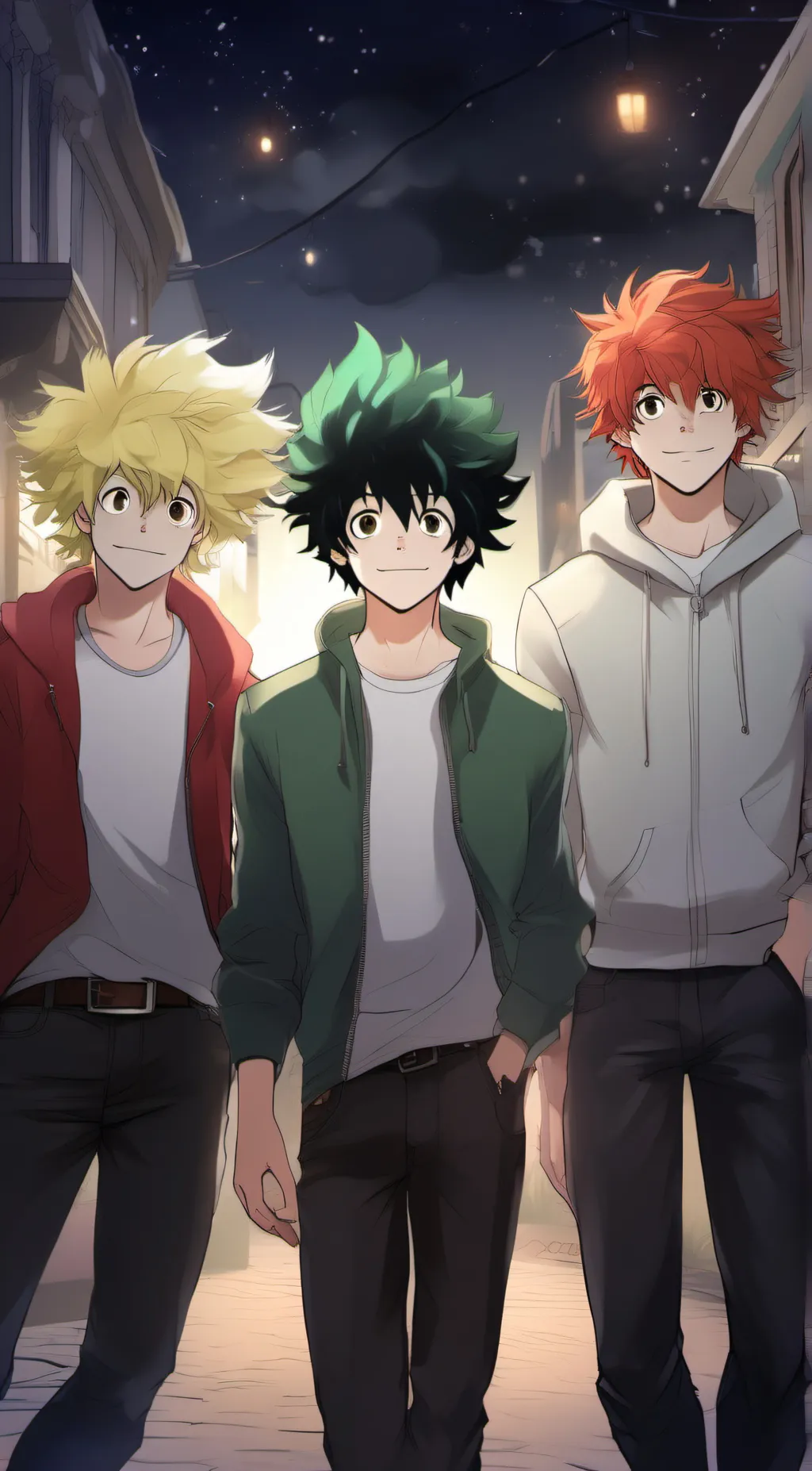 ai character: Bakugou,deku,shoto background