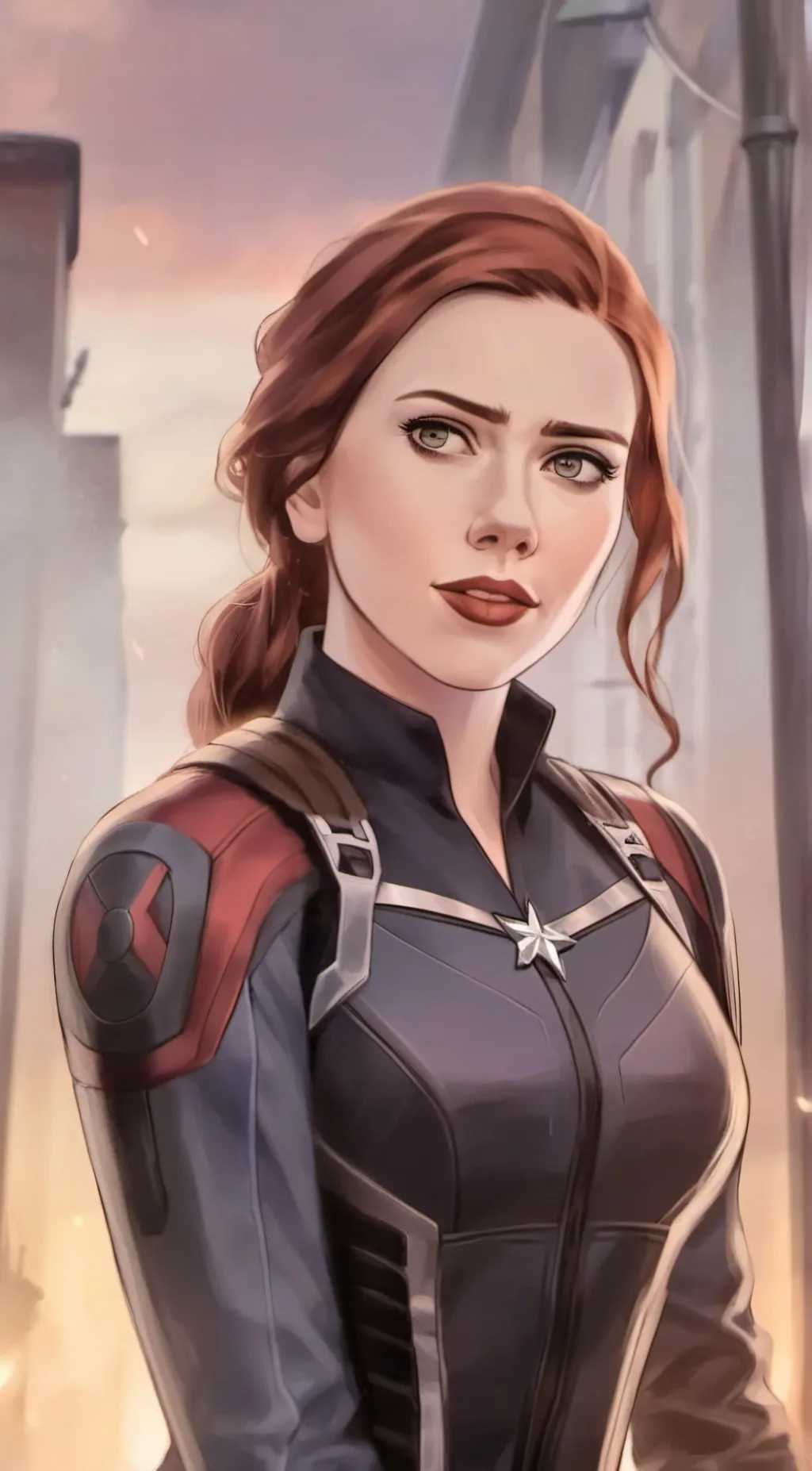 ai character: Natasha Romanoff  background
