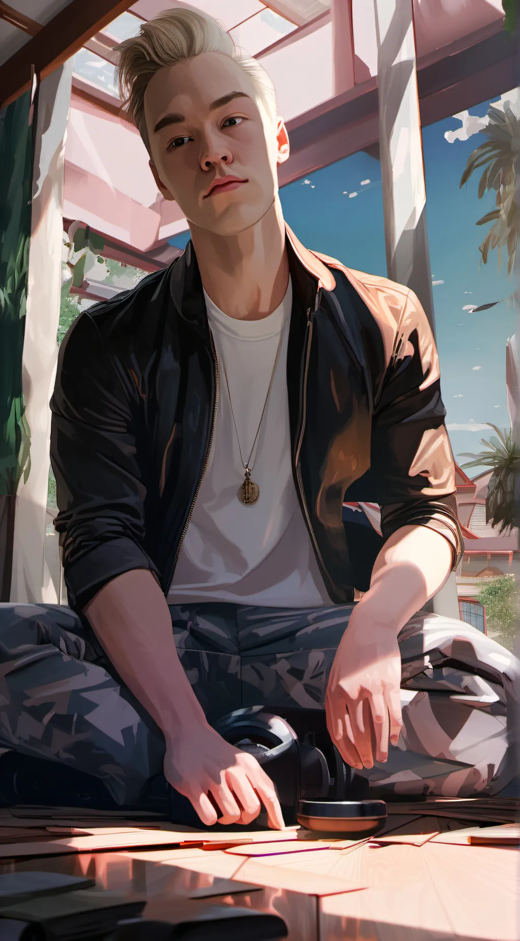 ai character: Leo/your captive background