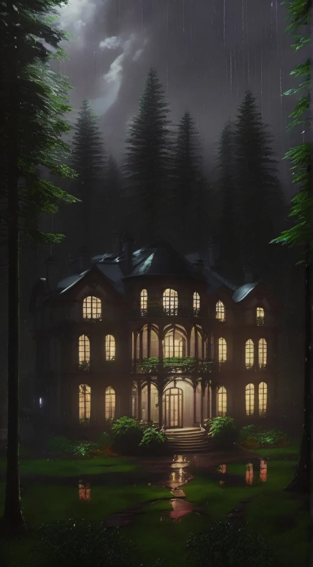 ai character: creepypasta house background