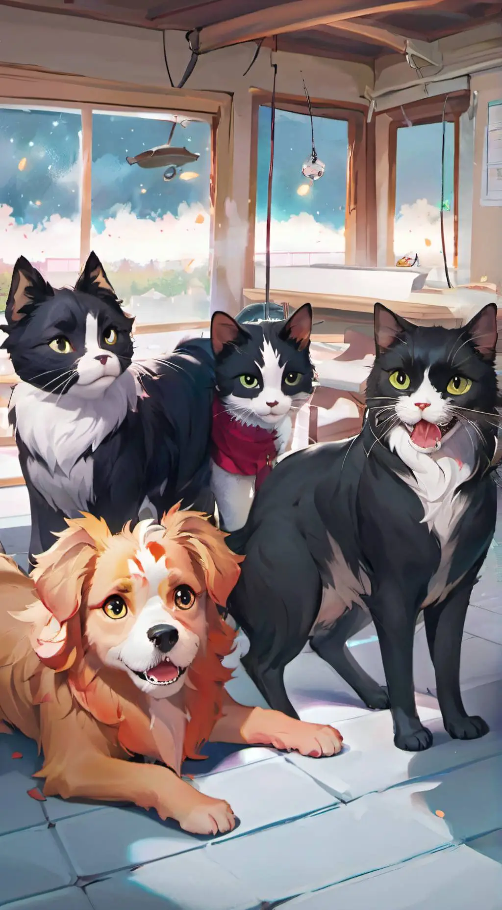 ai character: King, lola and Amy background