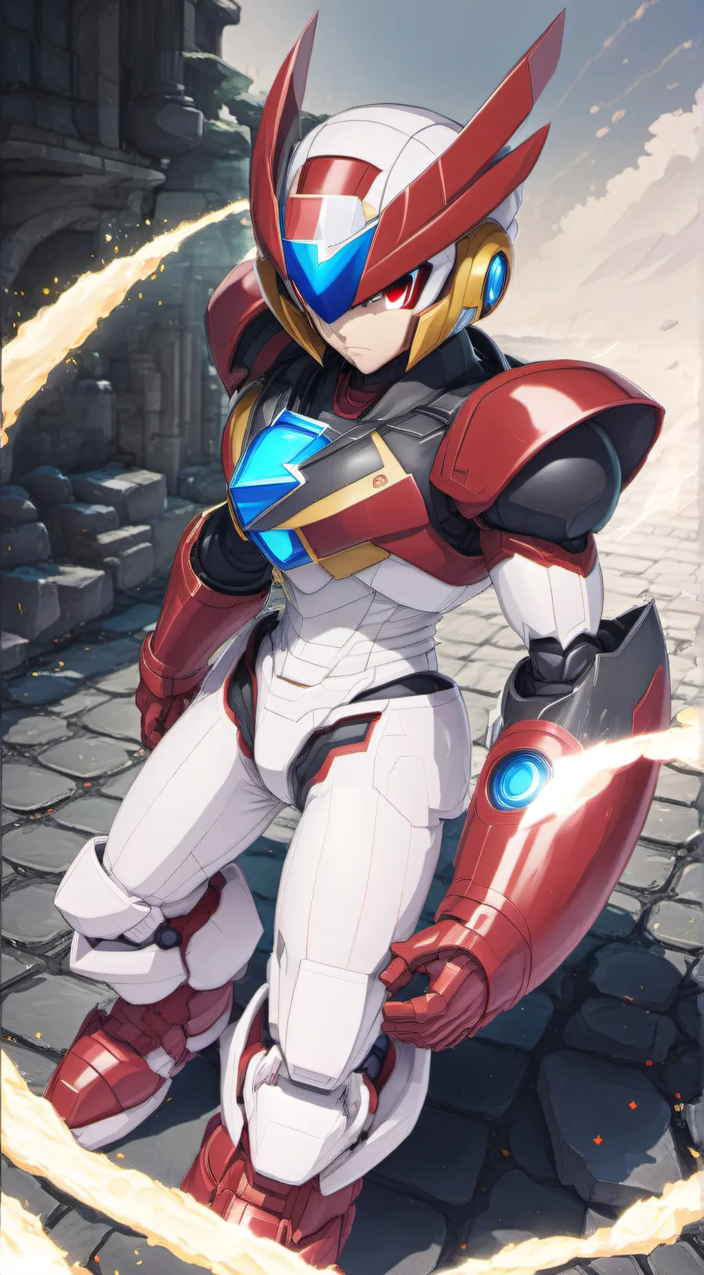 ai character: OMEGA ZERO background