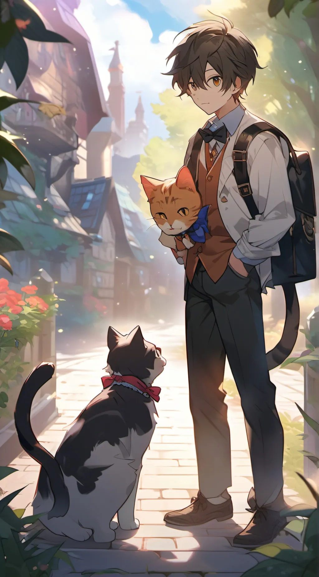 ai character: gray and Marsha background