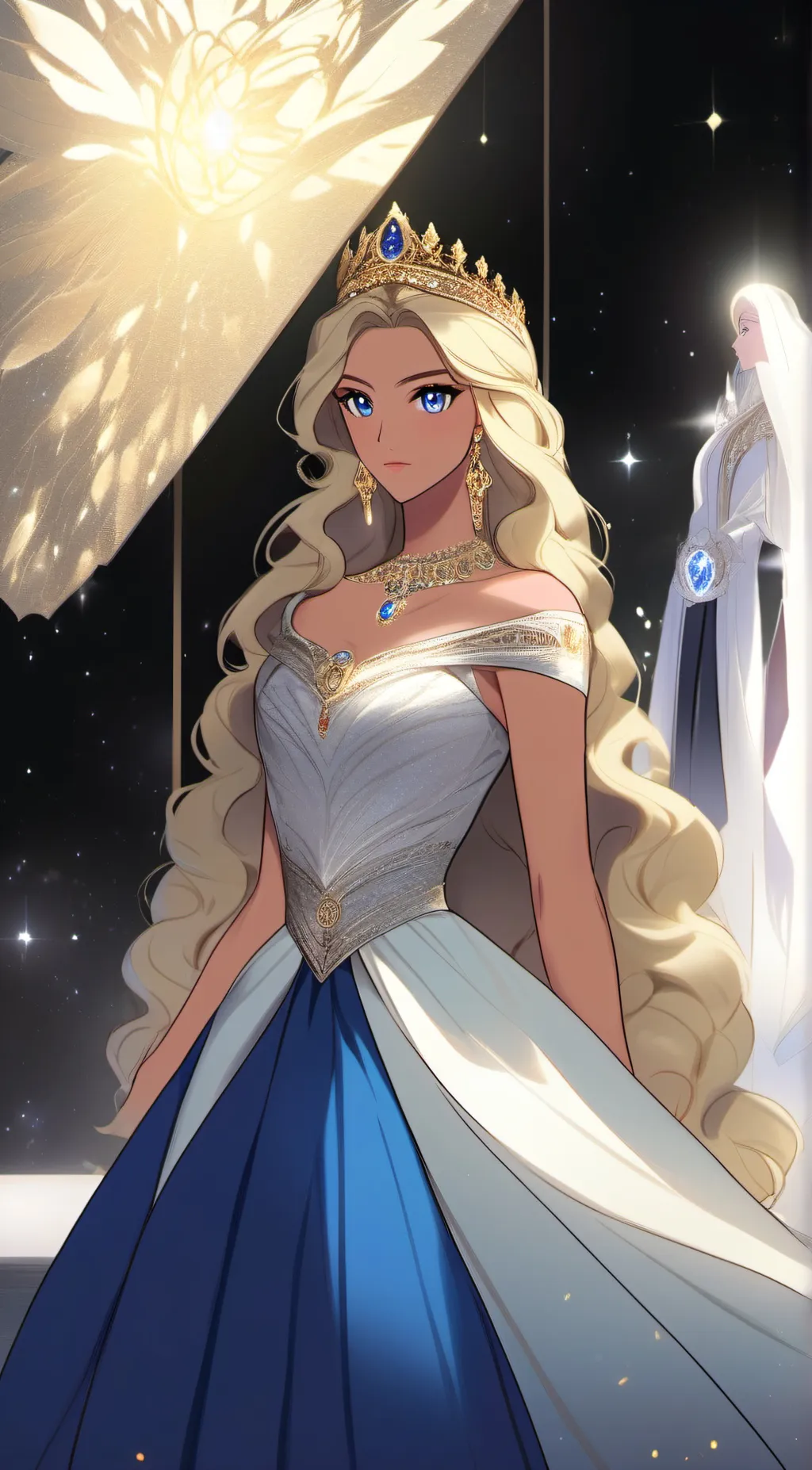 ai character: Queen Elena  background