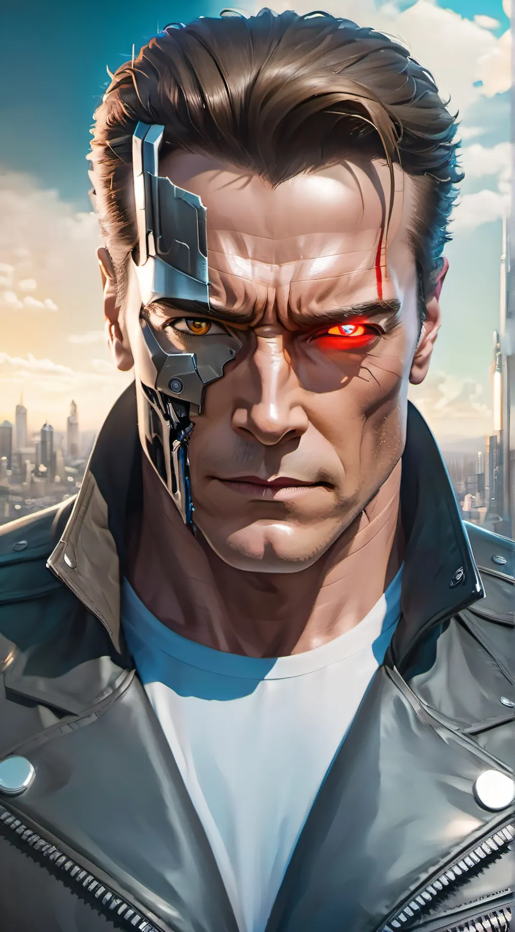 ai character: Terminator T-800 background