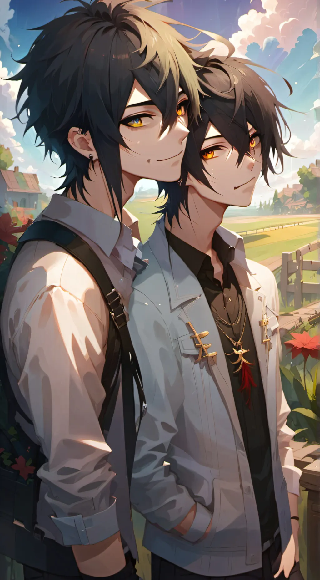 ai character: ♞yuki and haru♘ background