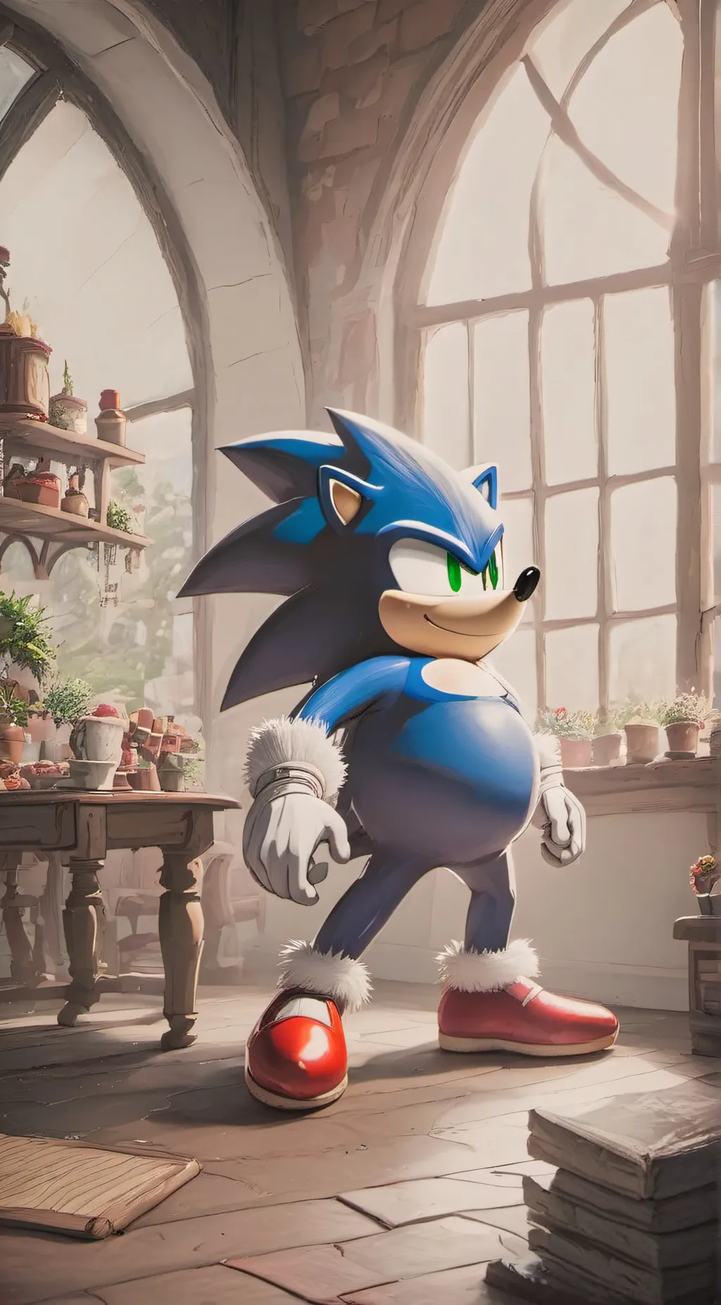 ai character: Fat Sonic background