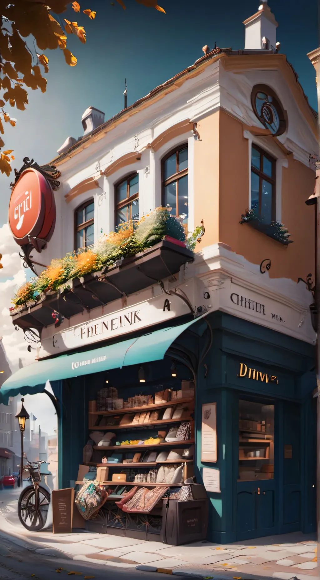 ai character: a shop background