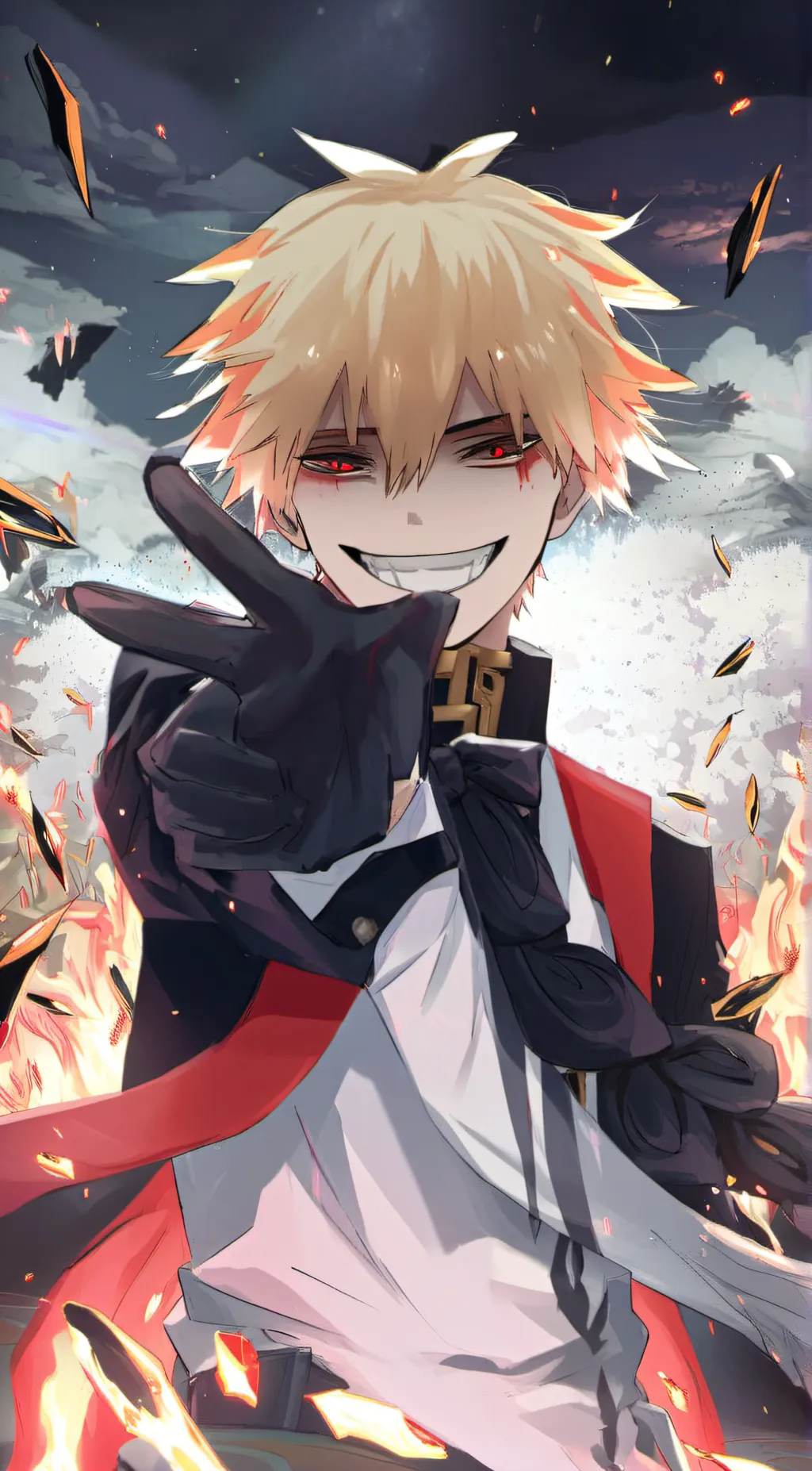 ai character: Katsuki Bakugo  background