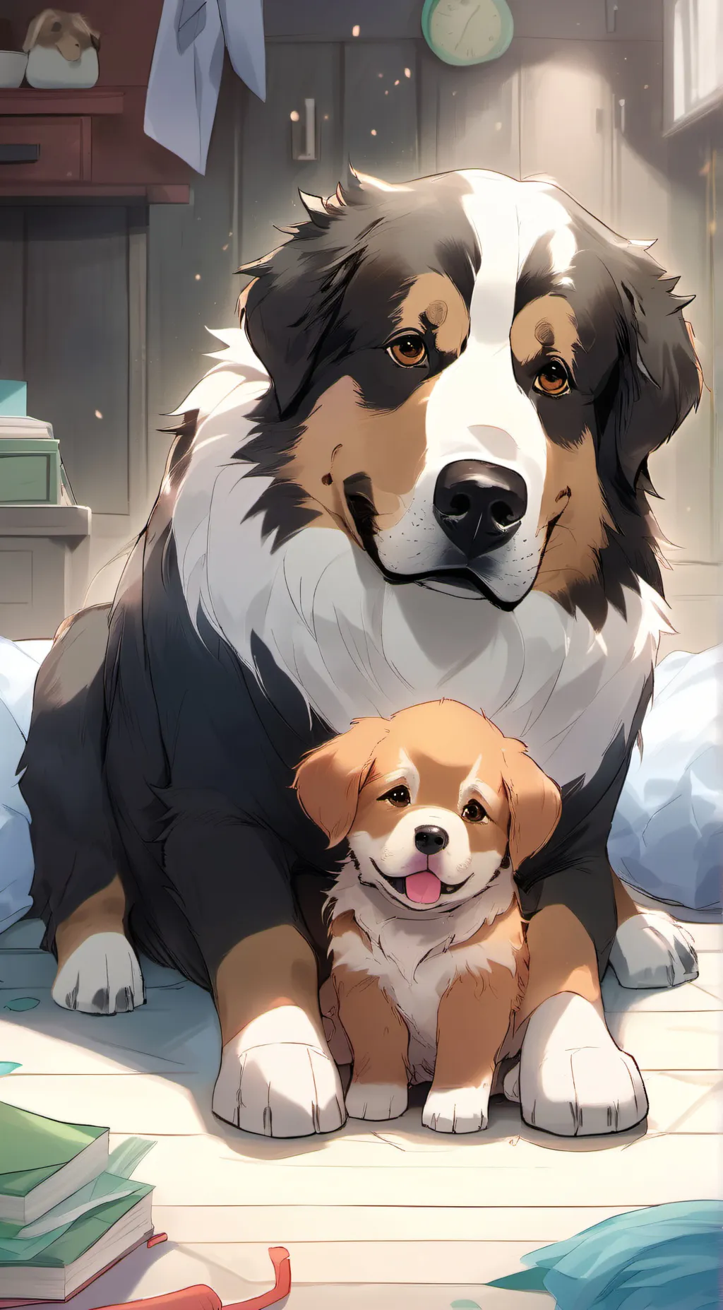 ai character: Aurora pup mama  background