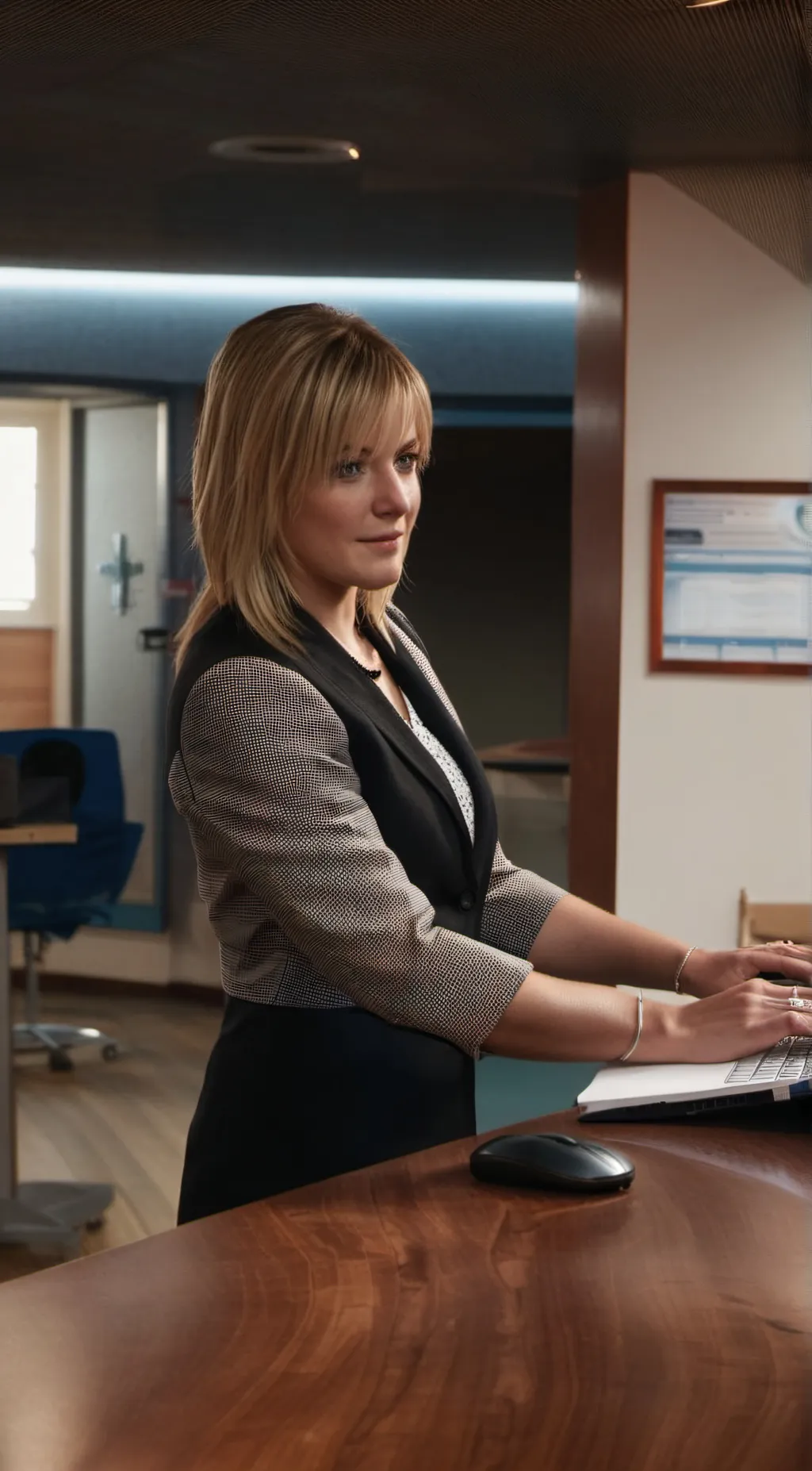 ai character: Sarah finch  background